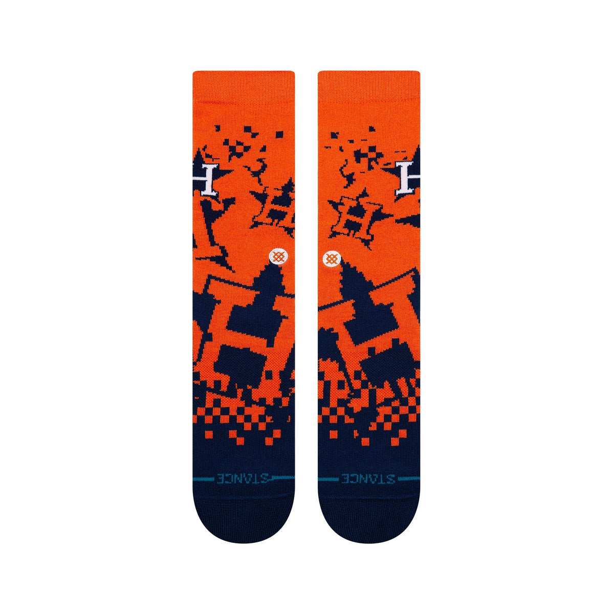 Stance Houston Astros Pixel Crew Socks | MLB Team Crew Socks | Unisex product image 2, provided for visual reference and