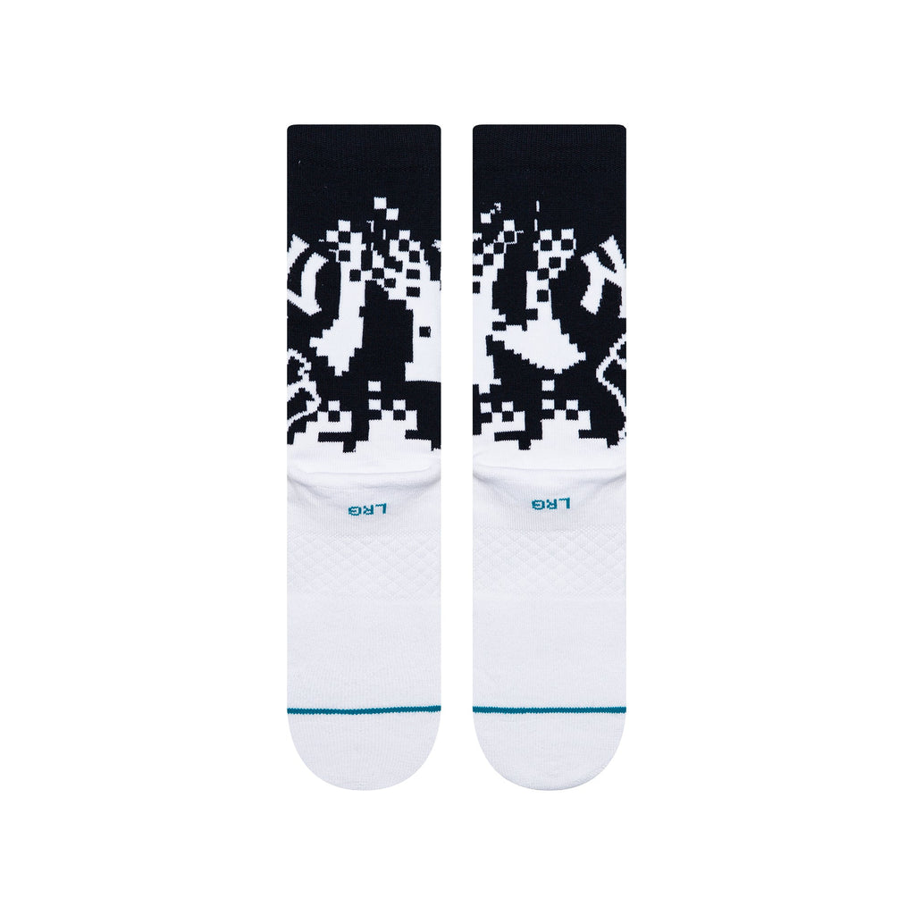 Stance New York Yankees Pixel Crew Socks | MLB Crew Socks | Navy & White product image 3, provided for visual reference and