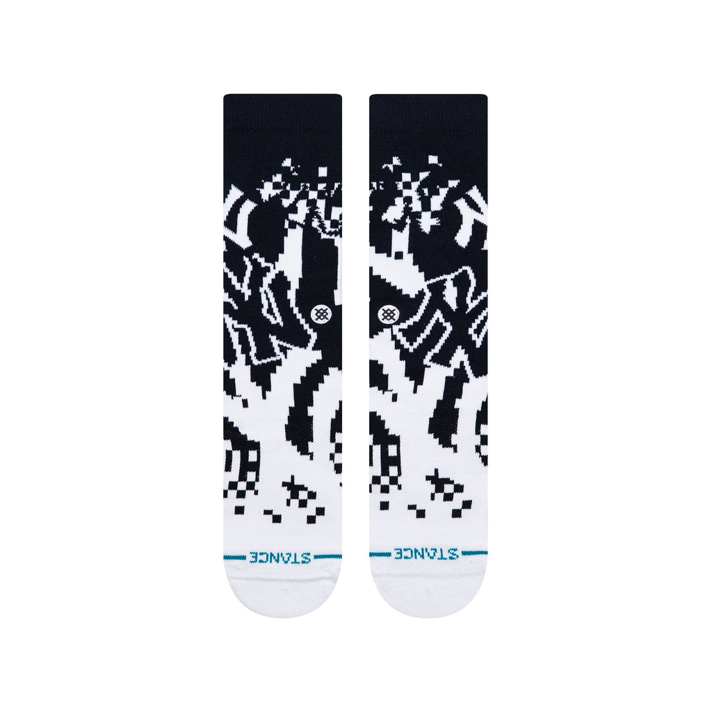 Stance New York Yankees Pixel Crew Socks | MLB Crew Socks | Navy & White product image 2, provided for visual reference and
