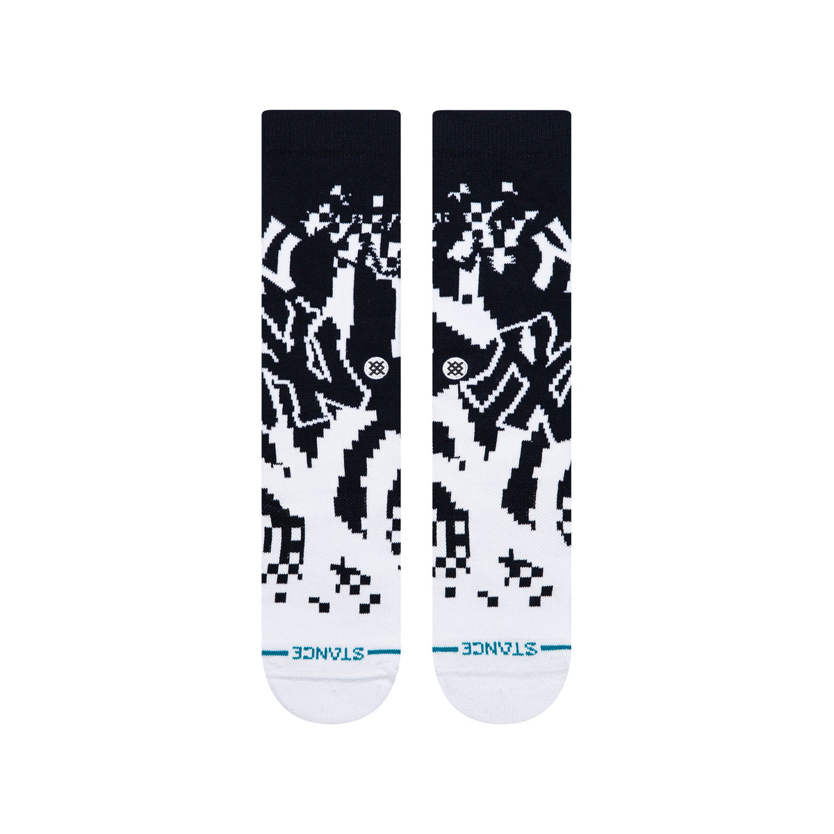 Stance New York Yankees Pixel Crew Socks | MLB Crew Socks | Navy & White product image 2, provided for visual reference and