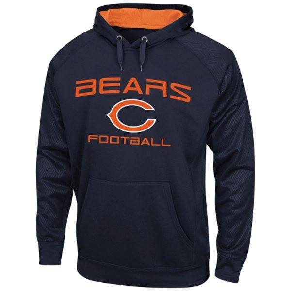 Mens Chicago Bears Majestic Navy Blue Gridiron VI Synthetic Pullover Hoodie product image 1, provided for visual reference