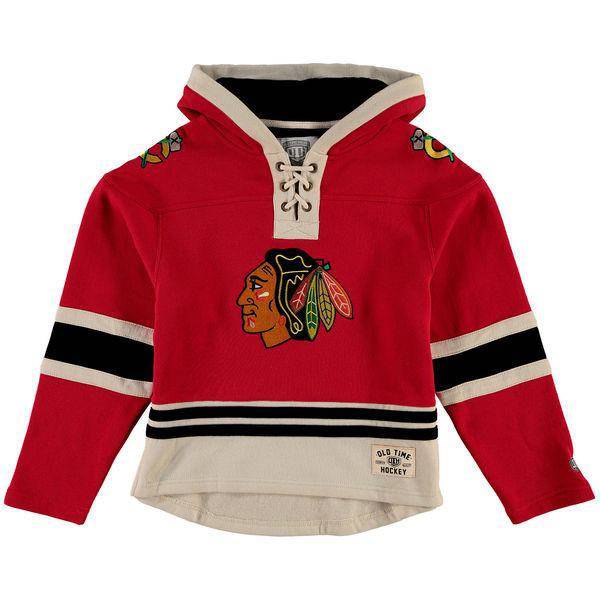 Youth Chicago Blackhawks Old Time Hockey Red Current Lacer Heavyweight Hoodie product image 1, provided for visual reference