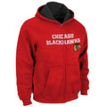 Youth Chicago Blackhawks Reebok Sportsman Full-Zip Hoodie-Red product image 1, provided for visual reference and product