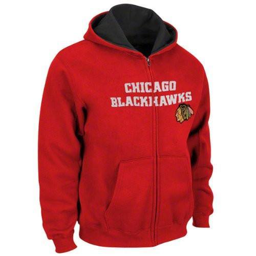 Youth Chicago Blackhawks Reebok Sportsman Full-Zip Hoodie-Red product image 1, provided for visual reference and product