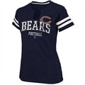 Chicago Bears Ladies Go For Two Split Neck T-Shirt - Navy Blue product image 1, provided for visual reference and product