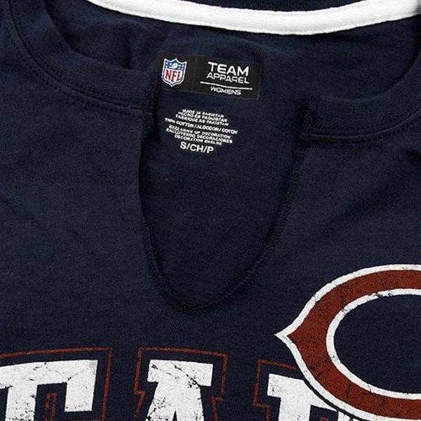 Chicago Bears Ladies Go For Two Split Neck T-Shirt - Navy Blue product image 2, provided for visual reference and product