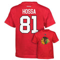 Chicago Blackhawks Marian Hossa Youth Player T-shirt product image 1, provided for visual reference and product detail review