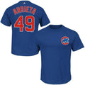 Chicago Cubs Jake Arrieta Adult Player T-Shirt product image 1, provided for visual reference and product detail review