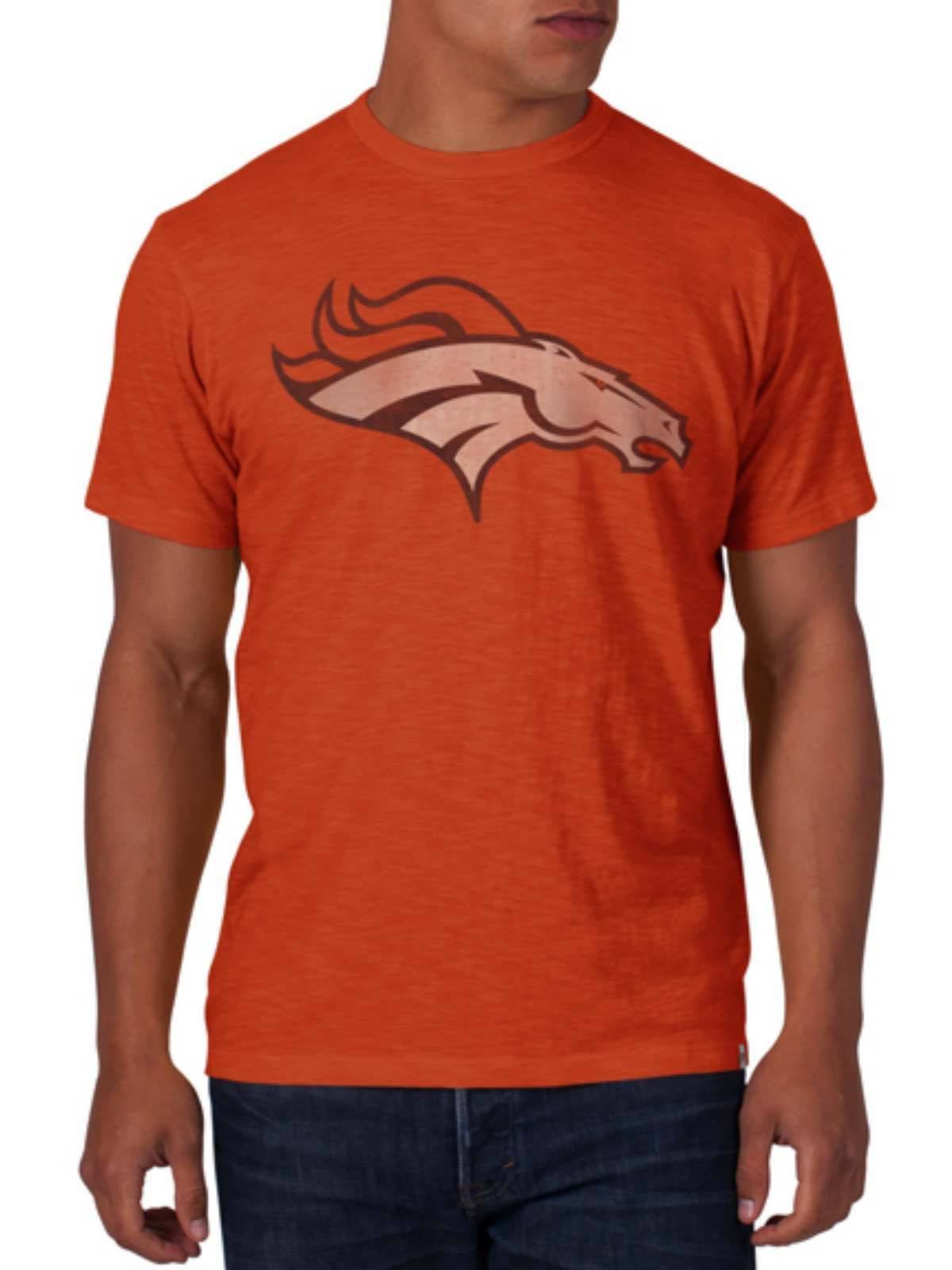 Denver Broncos 47 Brand Carrot Orange Soft Cotton Scrum T-Shirt product image 1, provided for visual reference and product