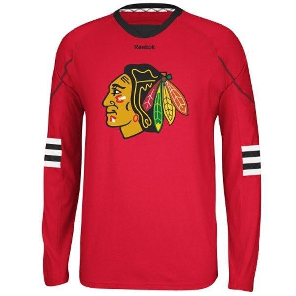 Reebok Chicago Blackhawks Faceoff Edge Long Sleeve T-Shirt product image 1, provided for visual reference and product detail