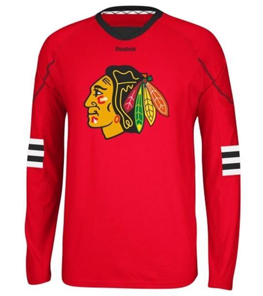 Reebok Jonathan Toews Chicago Blackhawks Red Edge Long Sleeve Jersey T-Shirt product image 2, provided for visual reference