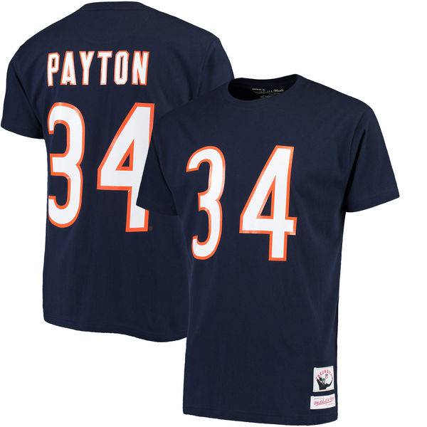 Chicago Bears Walter Payton Mitchell & Ness Navy Name & Number Throwback T-Shirt for Men product image 1, provided for