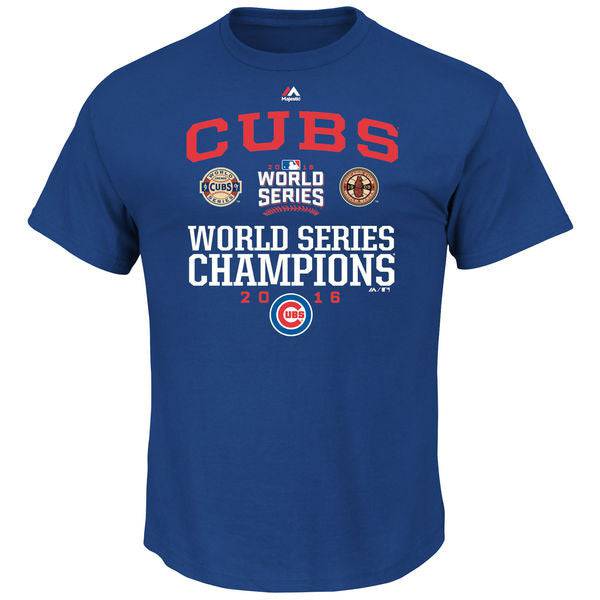Youth Chicago Cubs Majestic 2016 World Series Champions Headline News T-Shirt - Royal product image 1, provided for visual