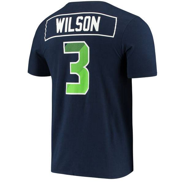 Seattle Seahawks Navy Nike Russell Wilson Prism Player T-Shirt for Men product image 2, provided for visual reference and