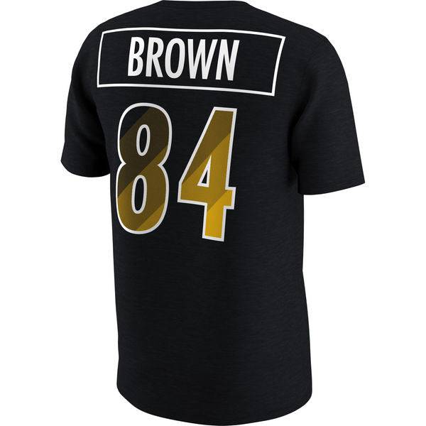 Pittsburgh Steelers Black Nike Antonio Brown Prism Player T-Shirt for Men product image 2, provided for visual reference and