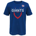 Youth New York Giants Nike Dri-Fit Navy Icon Performance T-Shirt product image 1, provided for visual reference and product