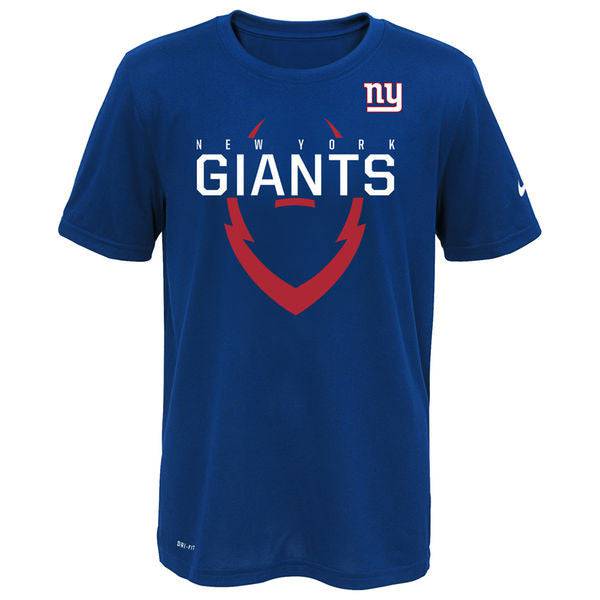 Youth New York Giants Nike Dri-Fit Navy Icon Performance T-Shirt product image 1, provided for visual reference and product