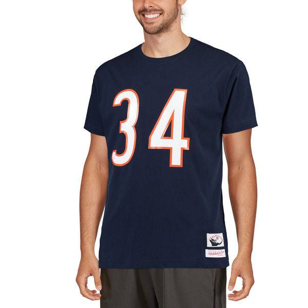 Chicago Bears Walter Payton Mitchell & Ness Navy Name & Number Throwback T-Shirt for Men product image 4, provided for