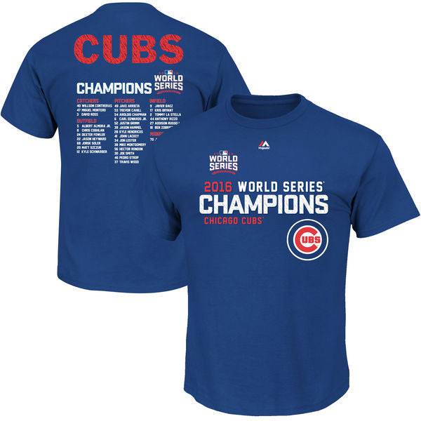 Youth Chicago Cubs Majestic 2016 World Series Champions Sweet Line Up T-Shirt - Royal product image 1, provided for visual