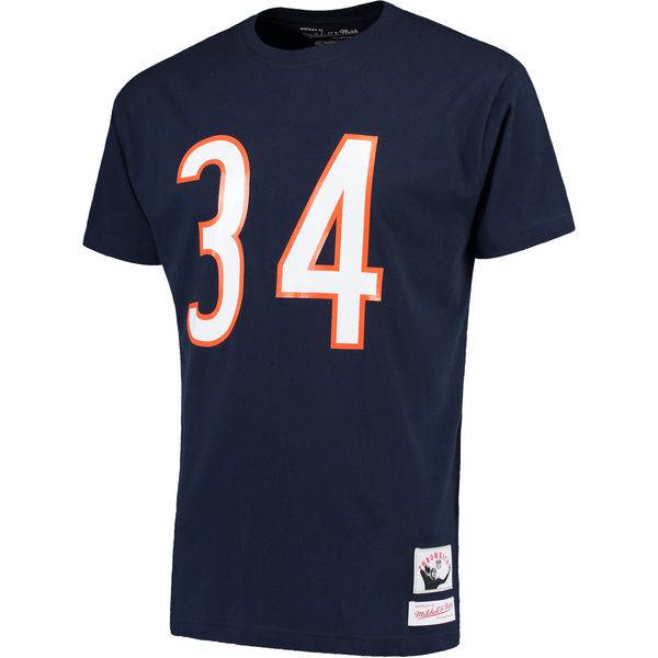 Chicago Bears Walter Payton Mitchell & Ness Navy Name & Number Throwback T-Shirt for Men product image 3, provided for