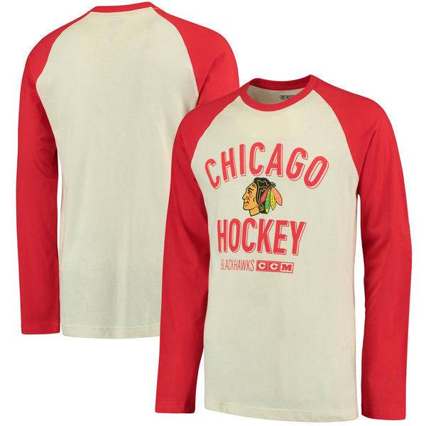 Mens Chicago Blackhawks Finished Long Sleeve Crew Neck T-Shirt By CCM product image 3, provided for visual reference and