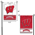 Wisconsin Badgers 12.5" x 18" Double-Sided Jersey Foil Garden Flag product image 1, provided for visual reference and
