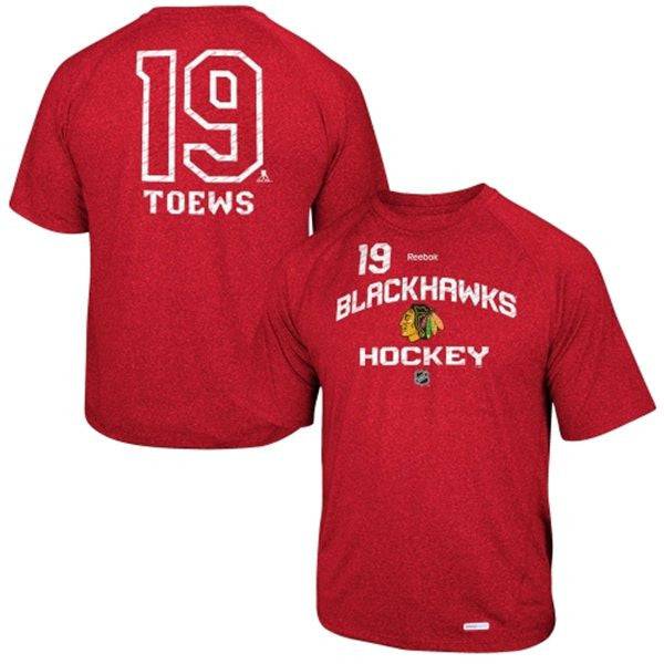 Reebok Jonathan Toews Chicago Blackhawks Locker Status Name & Number Speed Wick T-Shirt product image 1, provided for visual