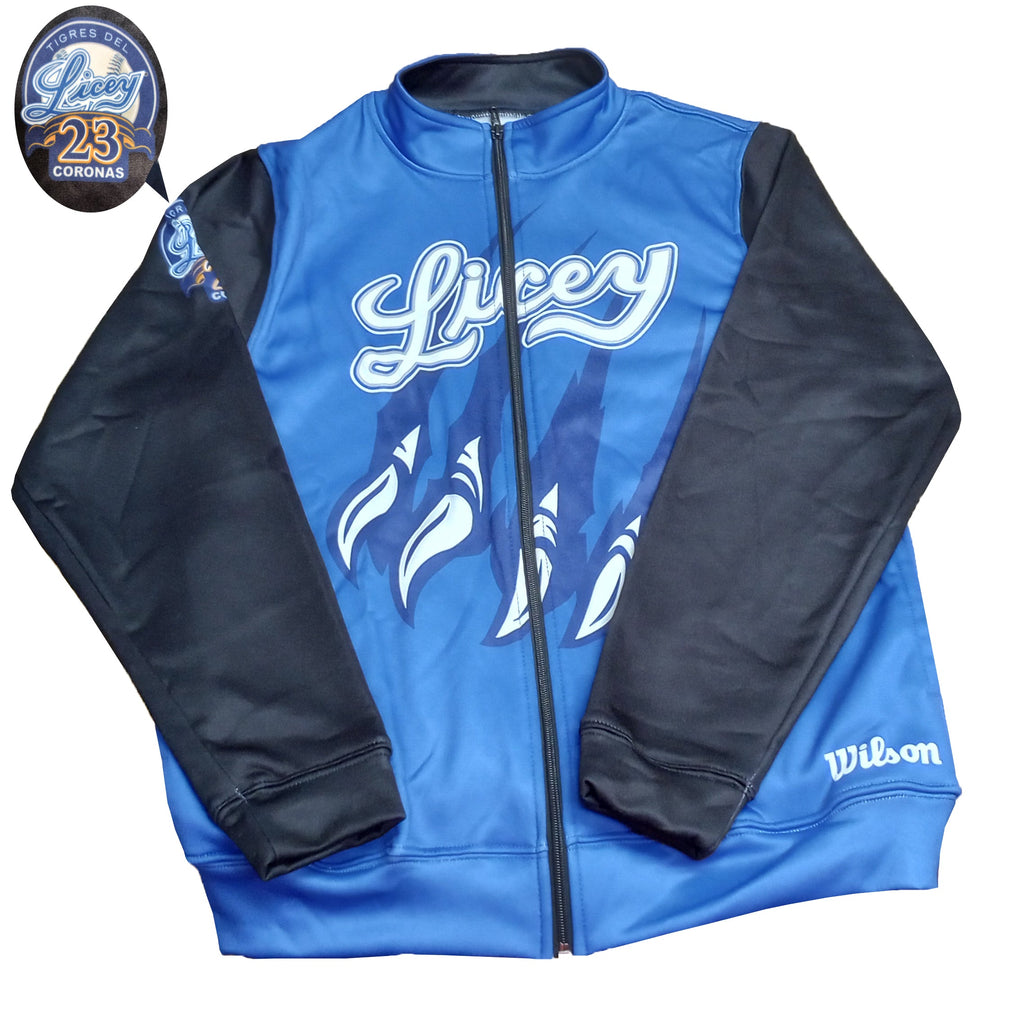 2024 Tigres del Licey Wilson Full Zip Jacket product image 1, provided for visual reference and product detail review