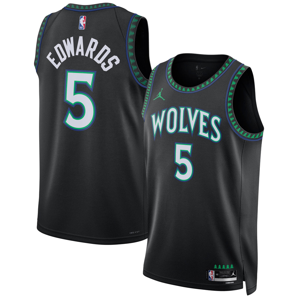 Unisex Minnesota Timberwolves Anthony Edwards Jordan Brand Black Swingman Jersey - Statement Edition product image 2,