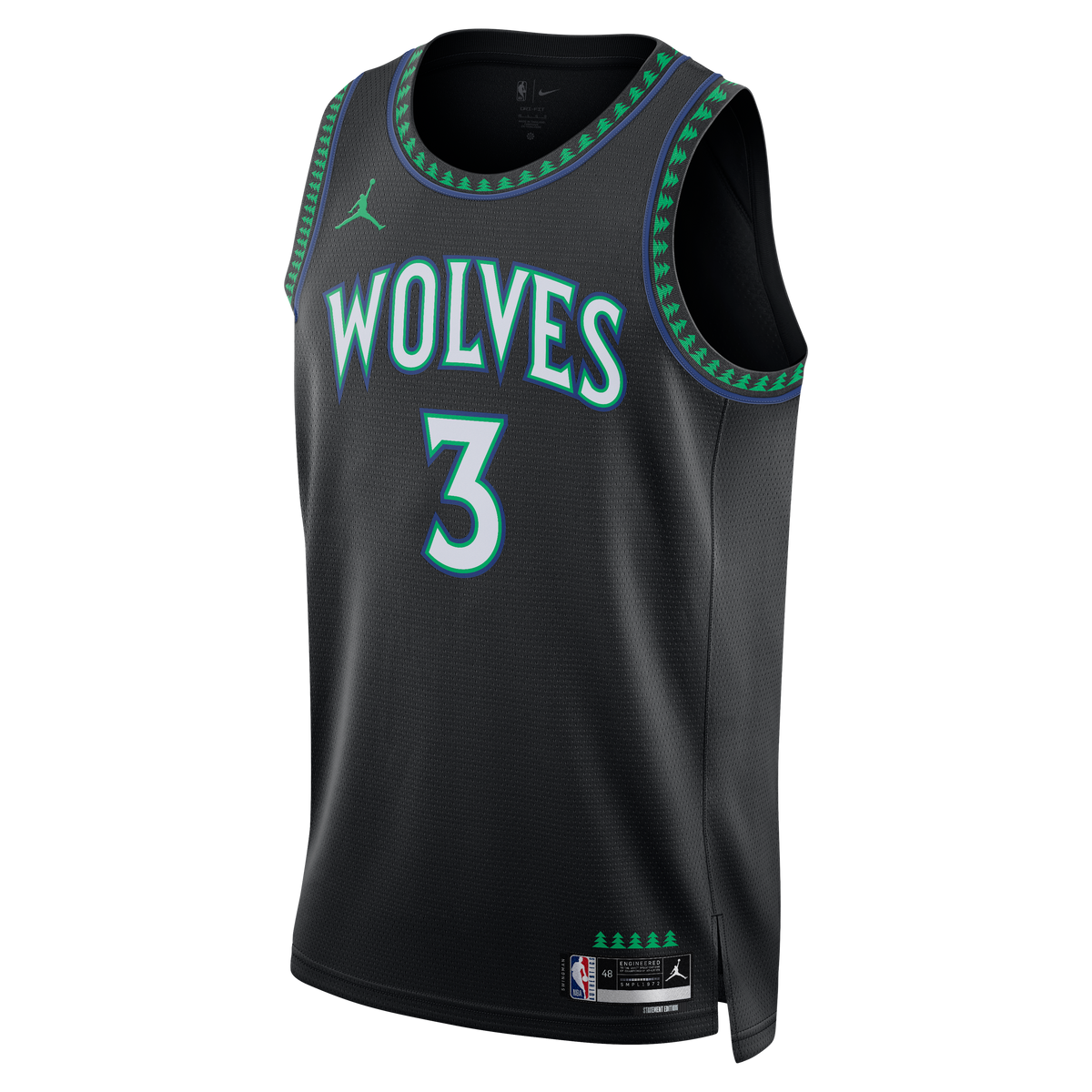 Unisex Minnesota Timberwolves Jaden McDaniels Jordan Brand Black Swingman Jersey - Statement Edition product image 3,