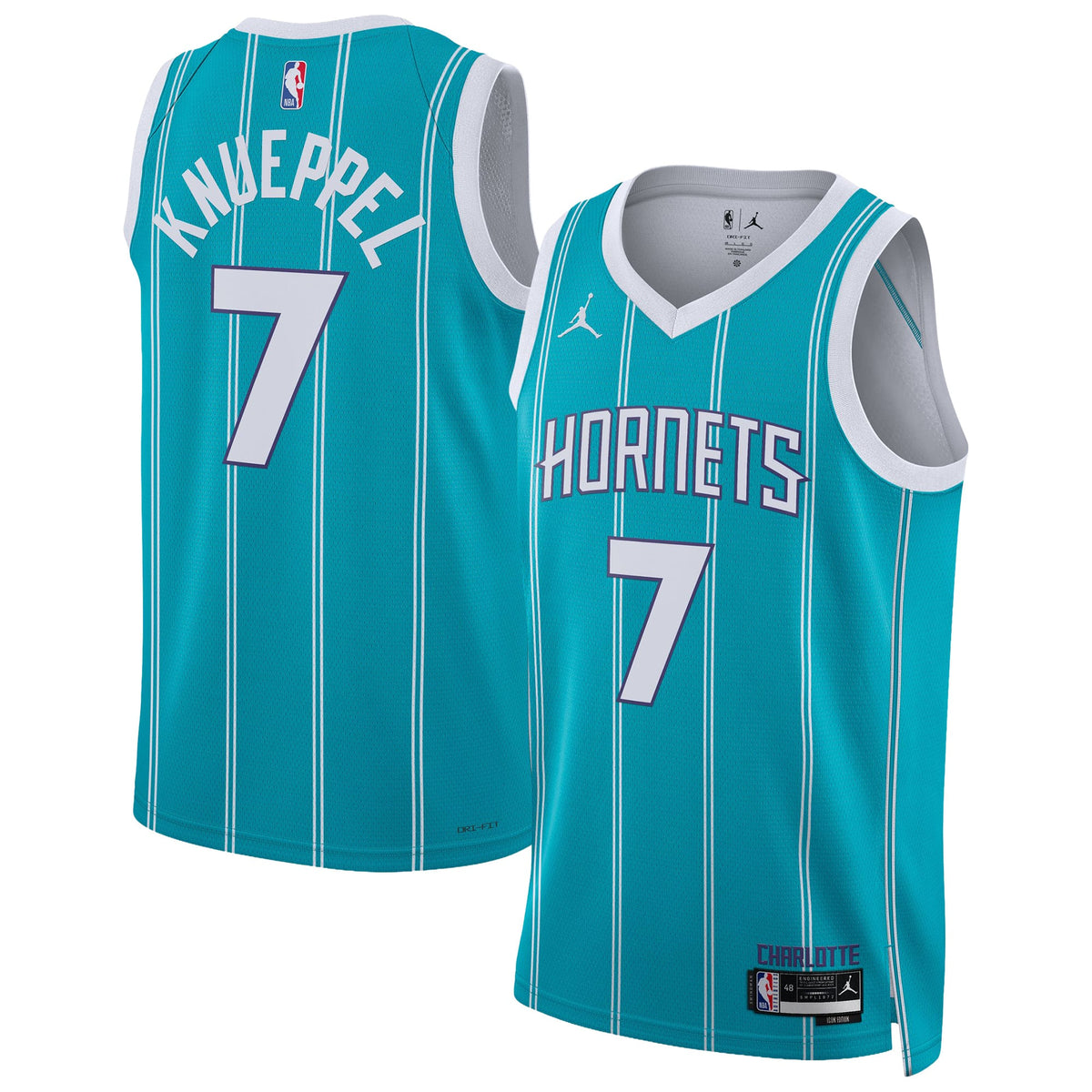 Unisex Charlotte Hornets Kon Knueppel Jordan Brand Teal Swingman Jersey - Icon Edition product image 1, provided for visual
