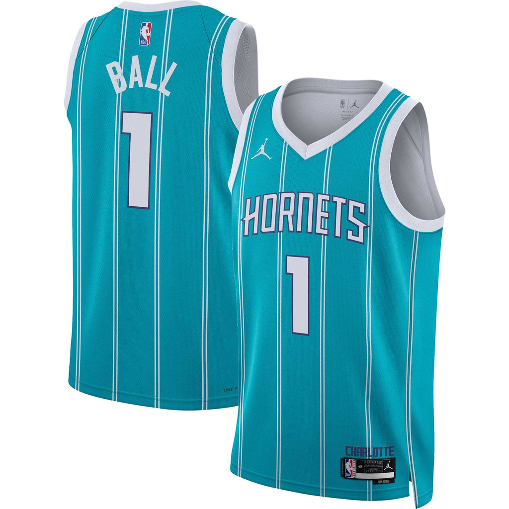 Unisex Charlotte Hornets LaMelo Ball Jordan Brand Teal Swingman Jersey - Icon Edition product image 1, provided for visual