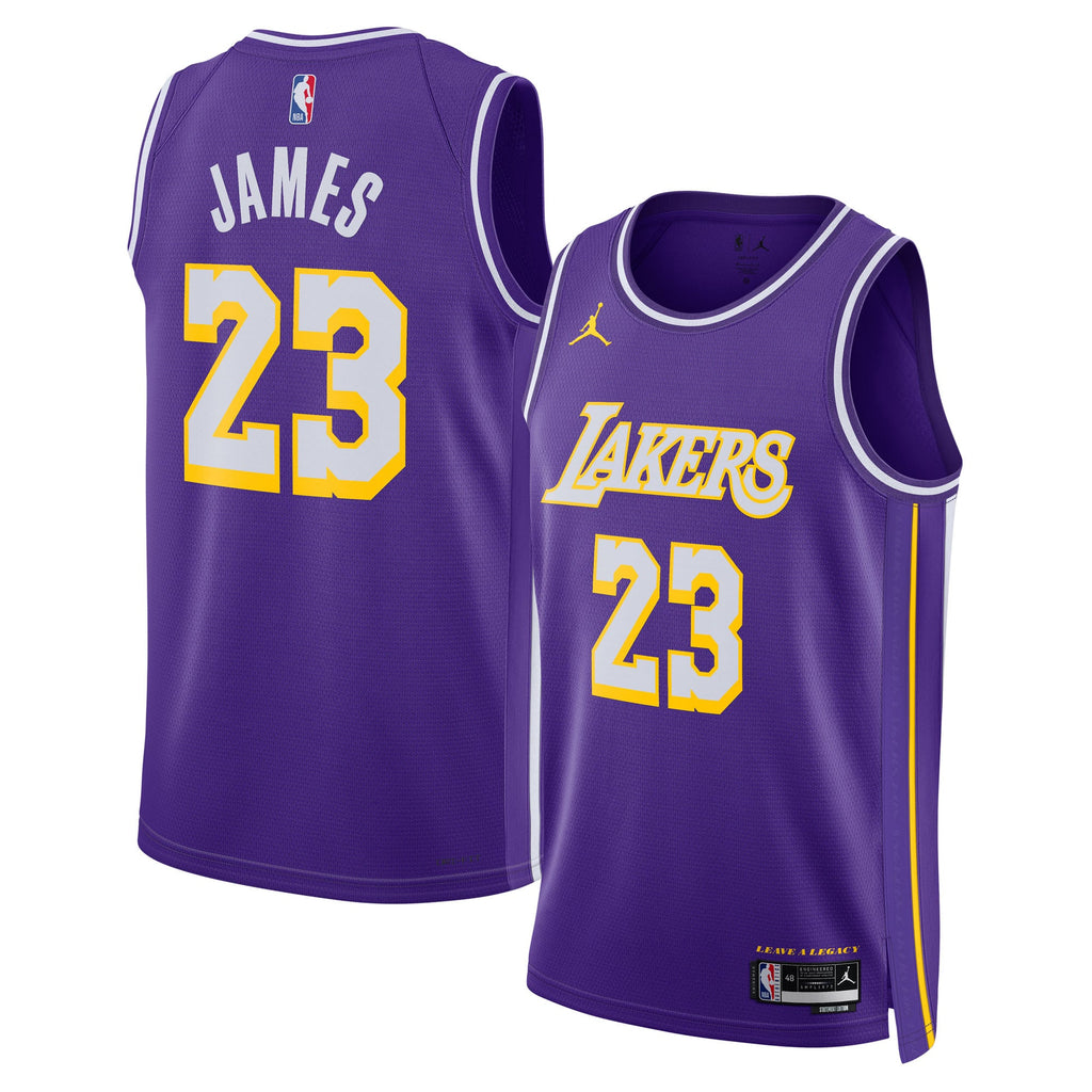 Unisex Los Angeles Lakers LeBron James Jordan Brand Purple Swingman Jersey - Statement Edition product image 1, provided for