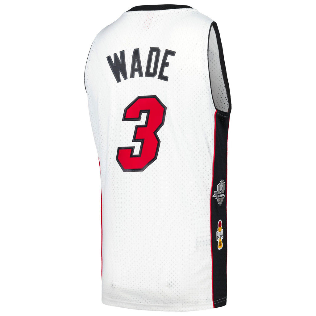 Unisex Miami Heat Dwyane Wade Mitchell & Ness White Hall of Fame Class of 2023 Throwback Swingman Jersey product image 4,