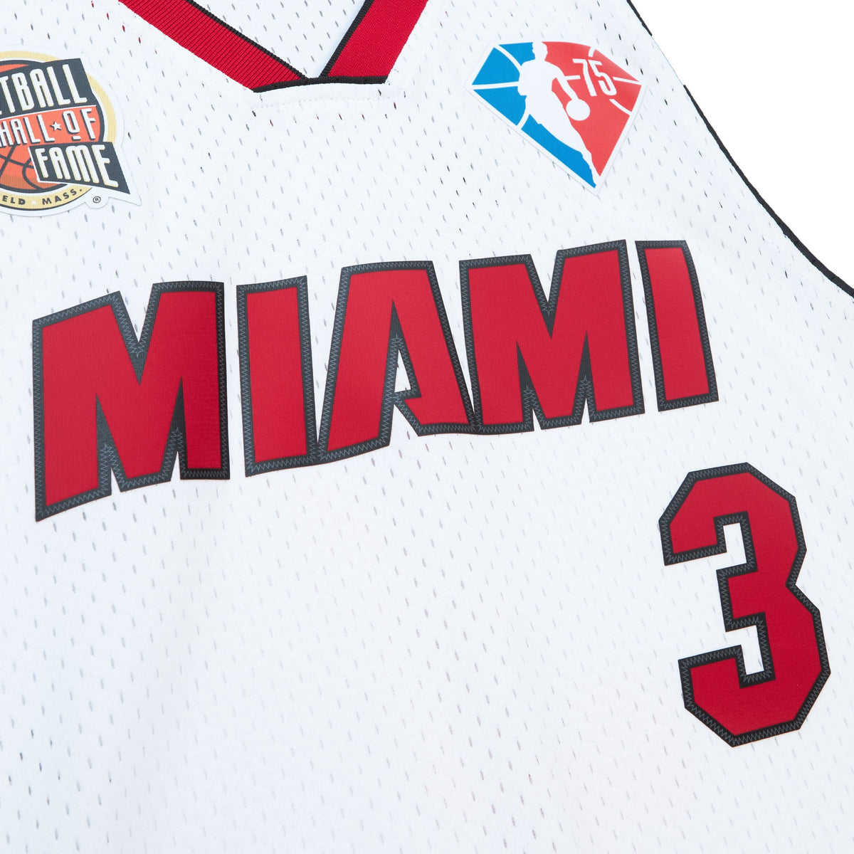 Unisex Miami Heat Dwyane Wade Mitchell & Ness White Hall of Fame Class of 2023 Throwback Swingman Jersey product image 5,