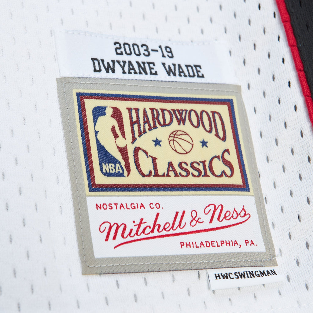 Unisex Miami Heat Dwyane Wade Mitchell & Ness White Hall of Fame Class of 2023 Throwback Swingman Jersey product image 6,
