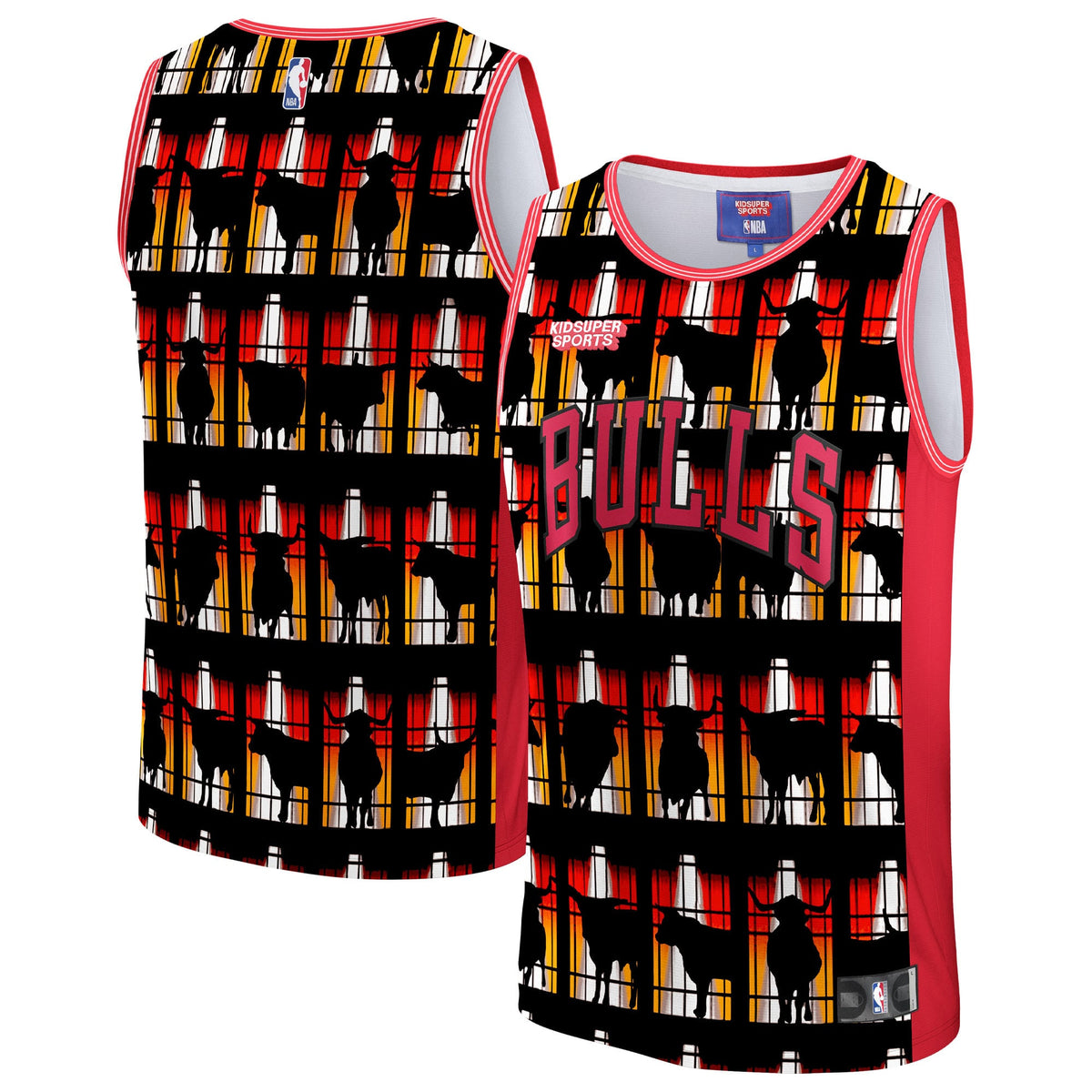 Unisex Chicago Bulls NBA & KidSuper Studios by Fanatics Red Hometown Jersey product image 2, provided for visual reference