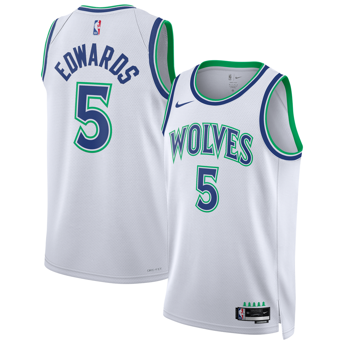 Unisex Minnesota Timberwolves Anthony Edwards Nike White Swingman Jersey - Association Edition product image 2, provided for