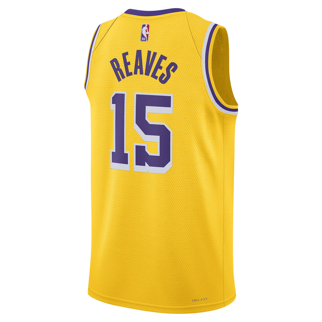 Unisex Los Angeles Lakers Austin Reaves Nike Gold Swingman Jersey - Icon Edition product image 4, provided for visual