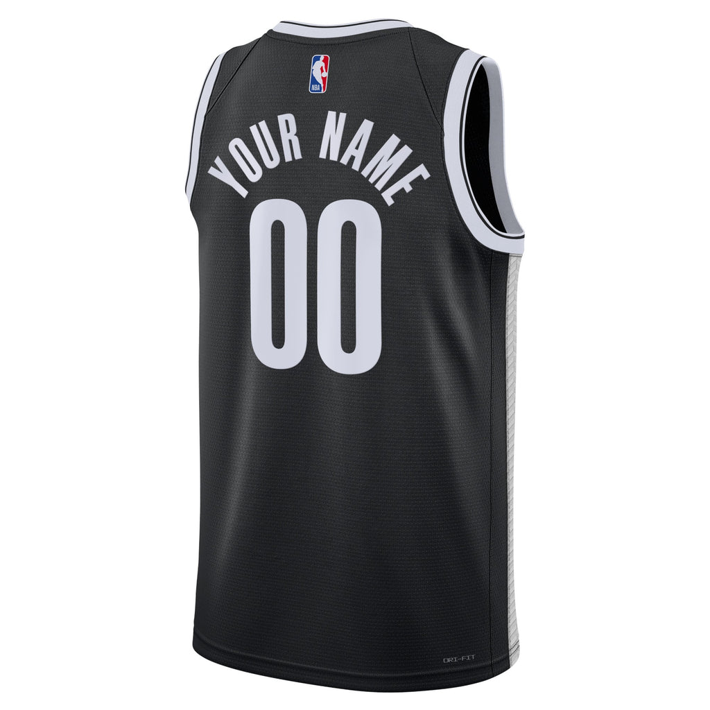 Unisex Brooklyn Nets Nike Black Swingman Custom Jersey - Icon Edition product image 4, provided for visual reference and