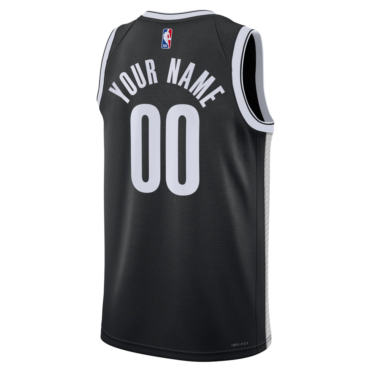 Unisex Brooklyn Nets Nike Black Swingman Custom Jersey - Icon Edition product image 4, provided for visual reference and