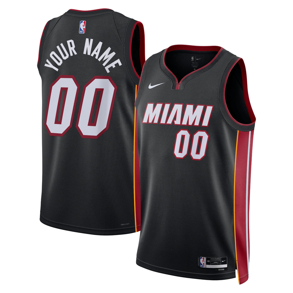 Unisex Miami Heat Nike Black Swingman Custom Jersey - Icon Edition product image 2, provided for visual reference and