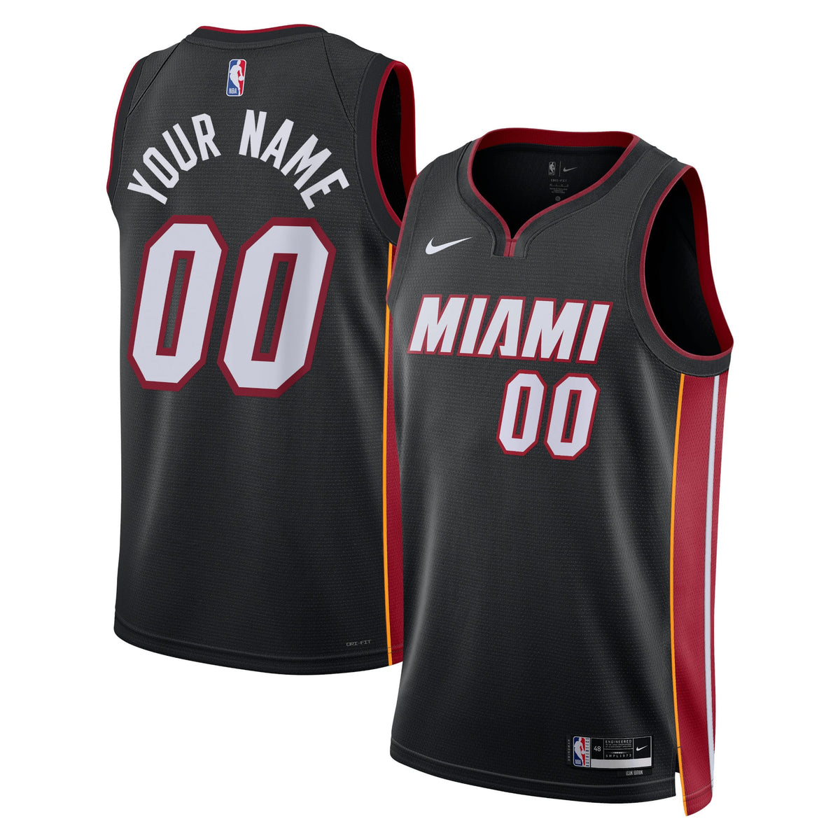 Unisex Miami Heat Nike Black Swingman Custom Jersey - Icon Edition product image 1, provided for visual reference and