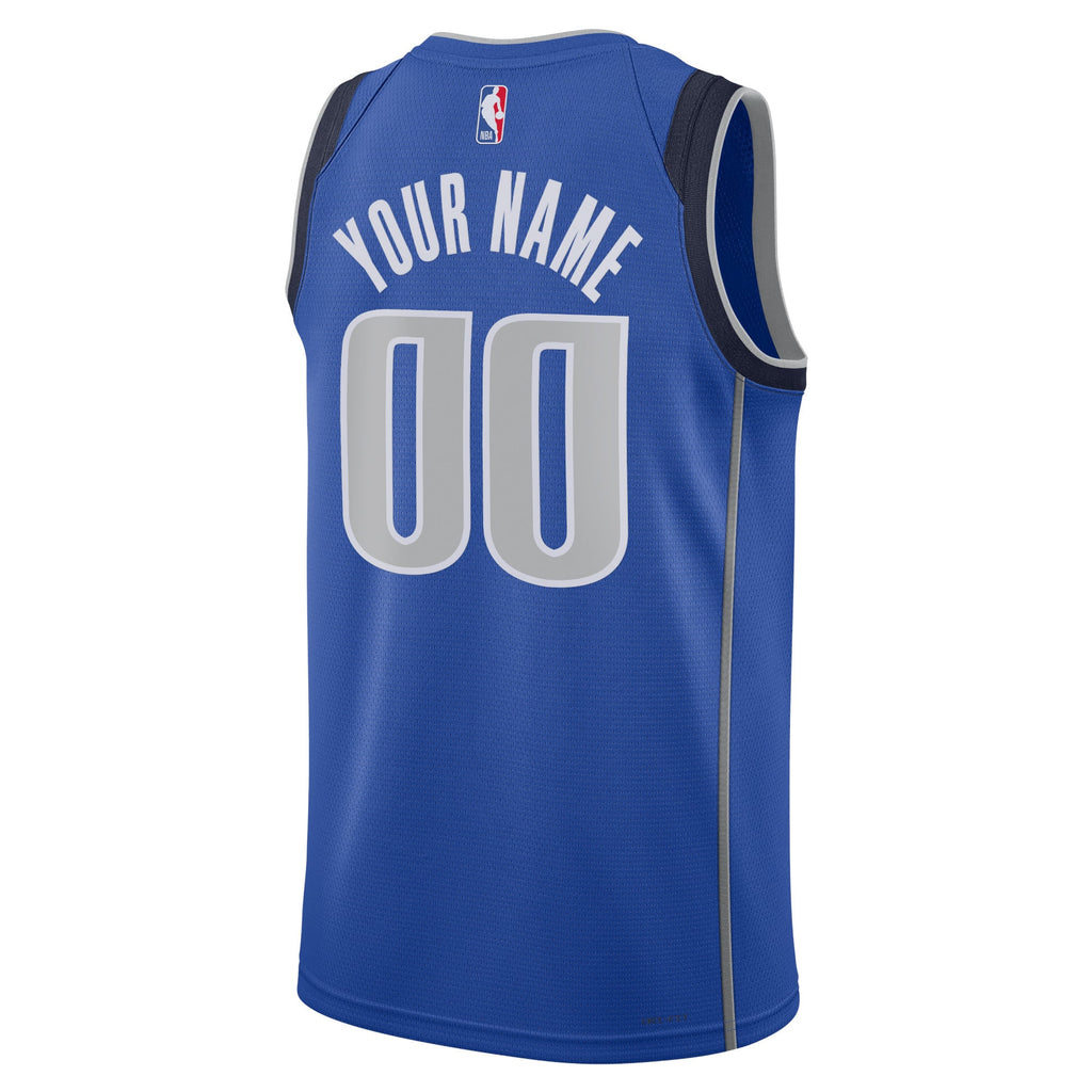 Unisex Dallas Mavericks Nike Blue Swingman Custom Jersey - Icon Edition product image 4, provided for visual reference and