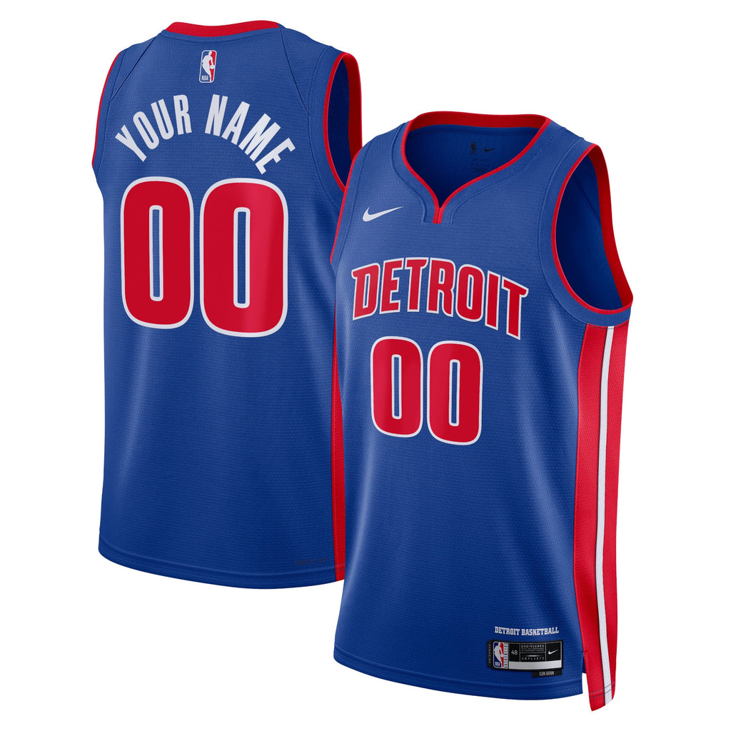 Unisex Detroit Pistons Nike Blue Swingman Custom Jersey - Icon Edition product image 2, provided for visual reference and