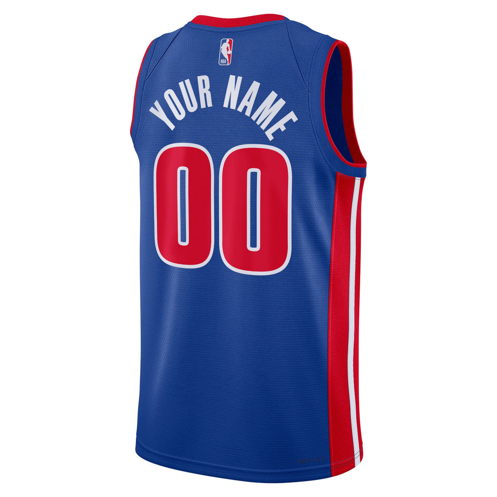 Unisex Detroit Pistons Nike Blue Swingman Custom Jersey - Icon Edition product image 4, provided for visual reference and