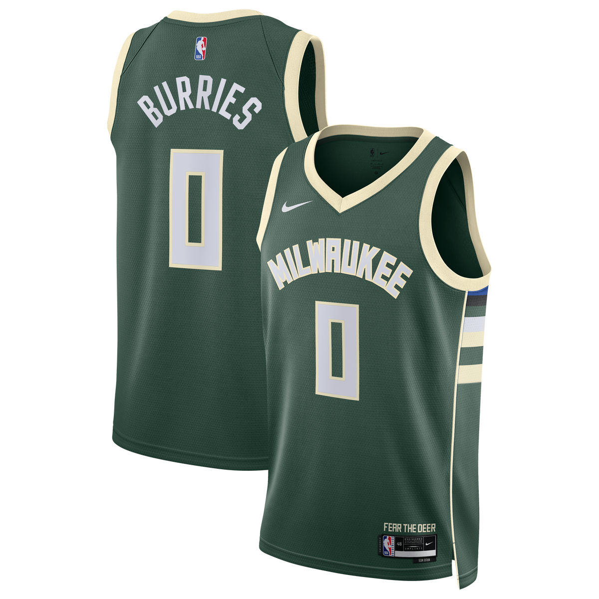 Unisex Milwaukee Bucks Brayden Burries Nike Hunter Green Swingman Jersey - Icon Edition product image 2, provided for visual