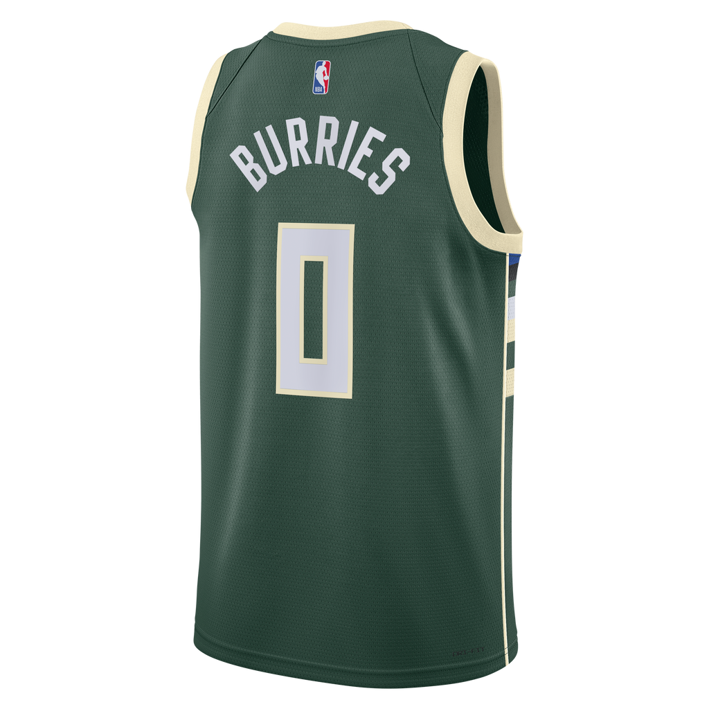 Unisex Milwaukee Bucks Brayden Burries Nike Hunter Green Swingman Jersey - Icon Edition product image 4, provided for visual