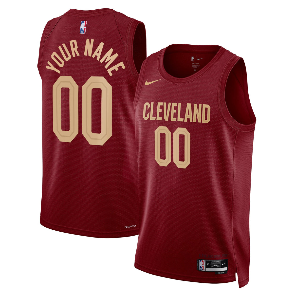 Unisex Cleveland Cavaliers Nike Burgundy Swingman Custom Jersey - Icon Edition product image 1, provided for visual