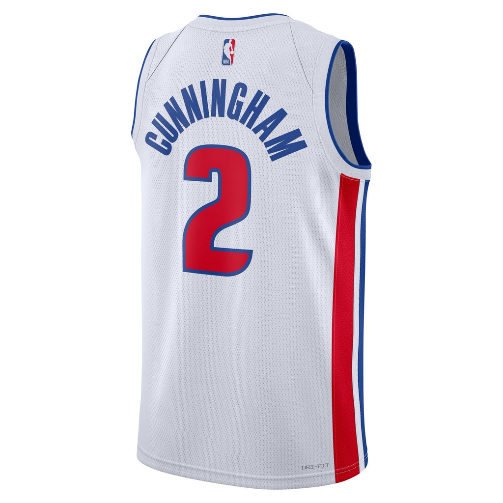 Unisex Detroit Pistons Cade Cunningham Nike White Swingman Jersey - Association Edition product image 4, provided for visual